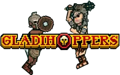 Gladihoppers game logo in pixel art style