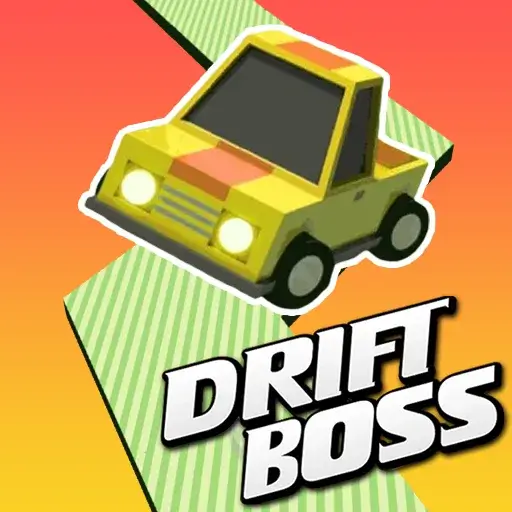 Drift Boss Unblocked game icon showing a colorful car drifting on a floating road