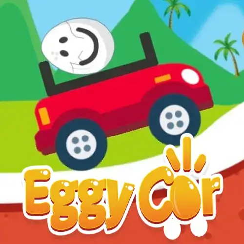 Eggy Car Unblocked game icon featuring a car balancing an egg on top