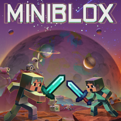 Miniblox io game icon showing blocky character in a colorful sandbox world